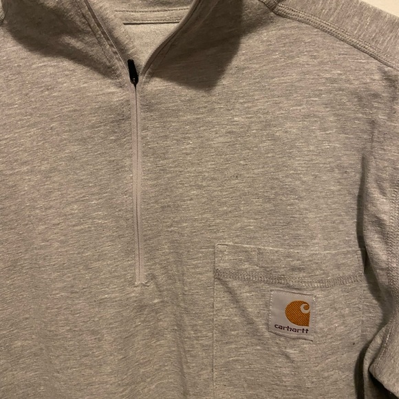 CARHARTT FORCE® RELAXED FIT MIDWEIGHT LONG-SLEEVE QUARTER-ZIP MOCK-NECK T-SHIRT - Picture 2 of 7